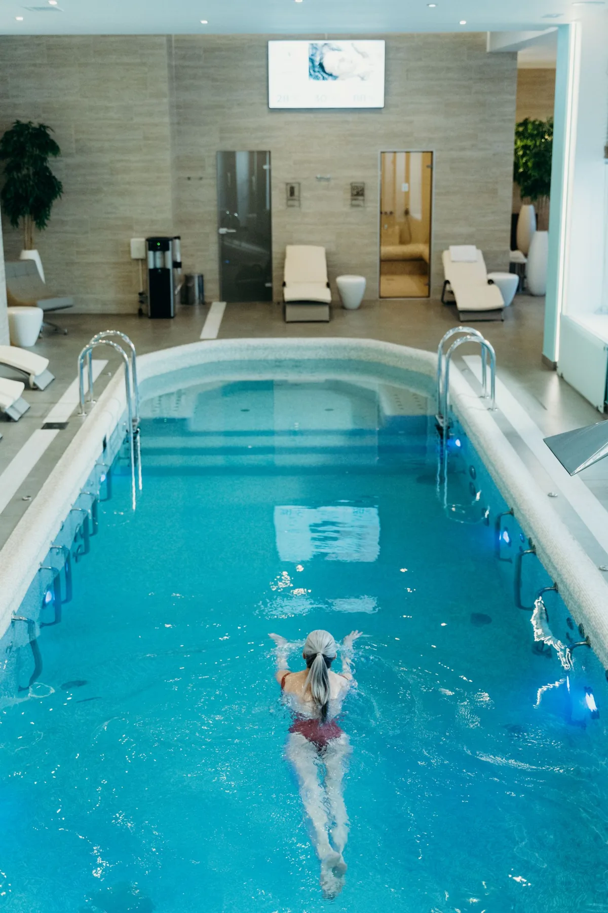 A tranquil indoor spa pool