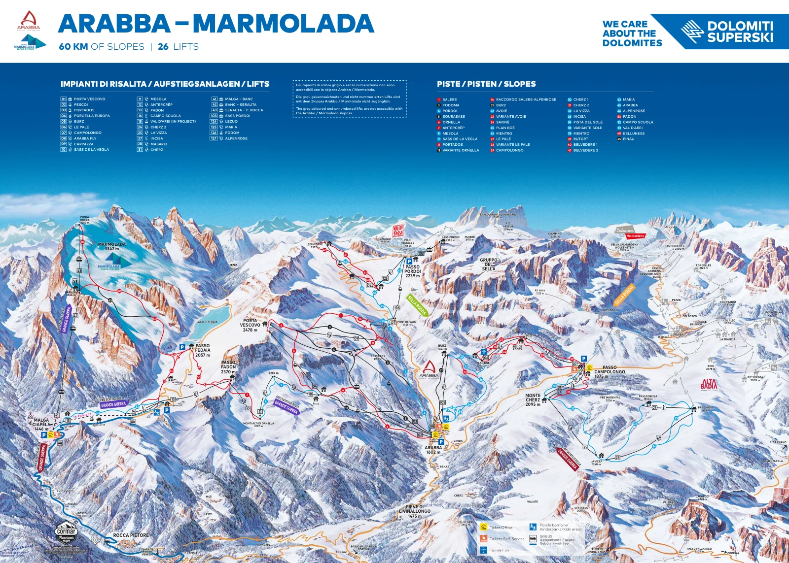 Published winter piste map: Arabba / Marmolada