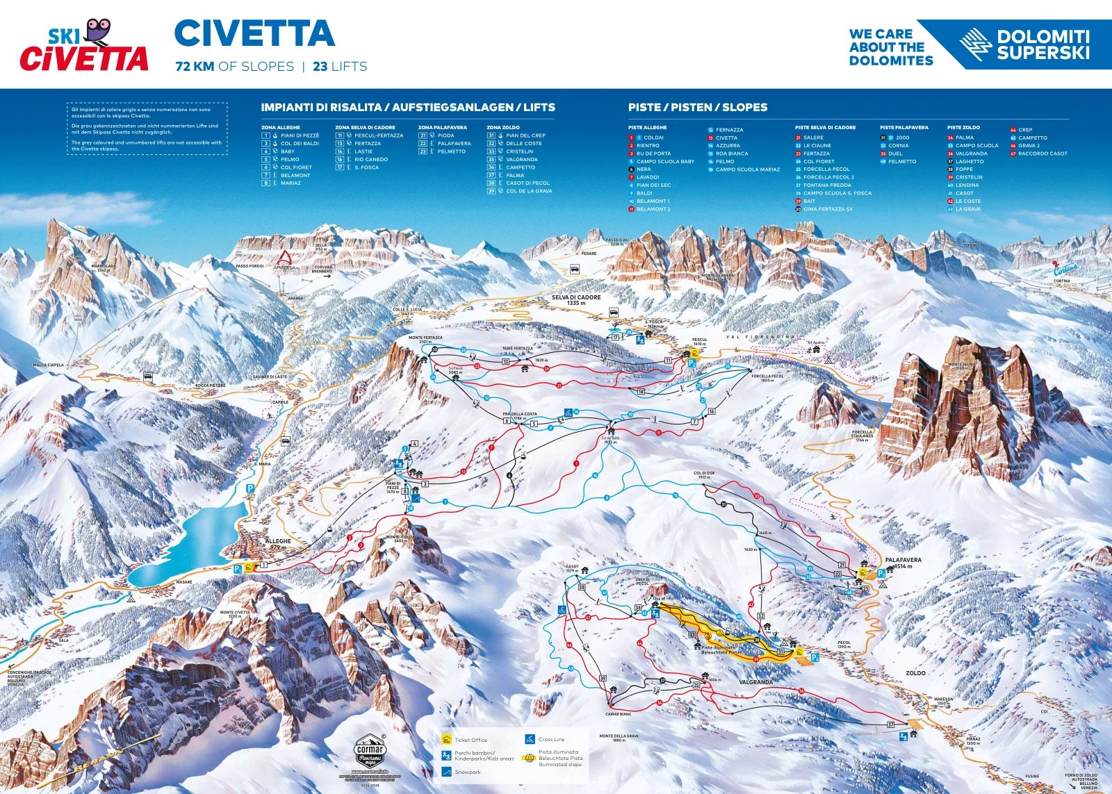 Published winter piste map: Civetta