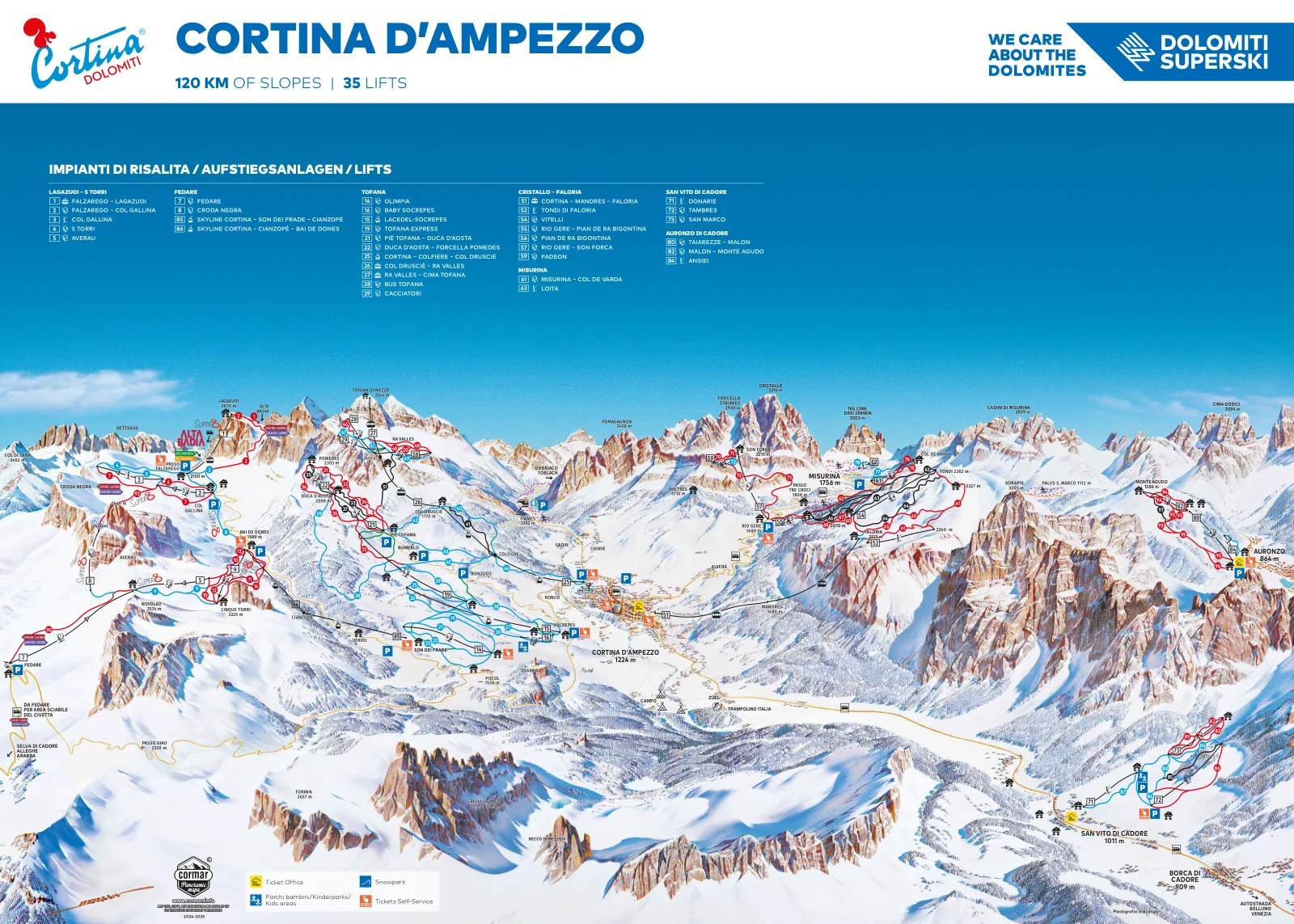 Published winter piste map: Cortina d’Ampezzo