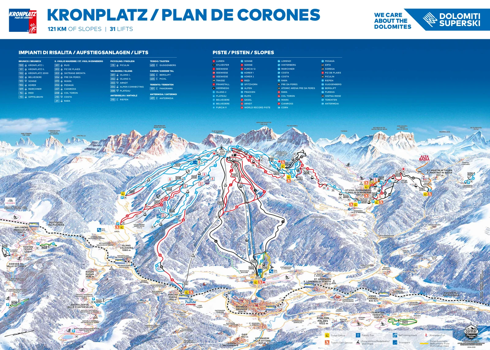 Published winter piste map: Kronplatz / Plan de Corones