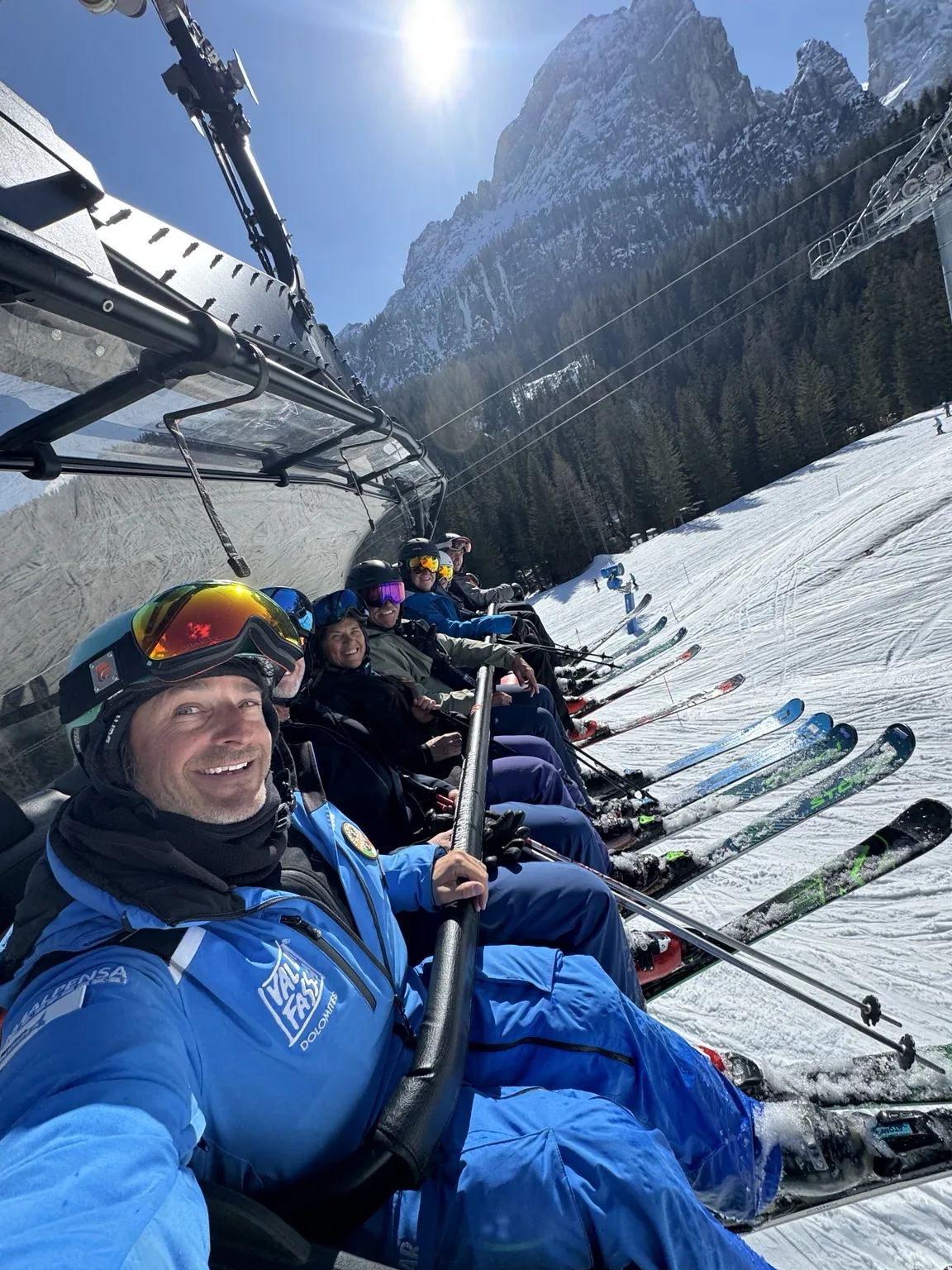 A shared moment on the way up.