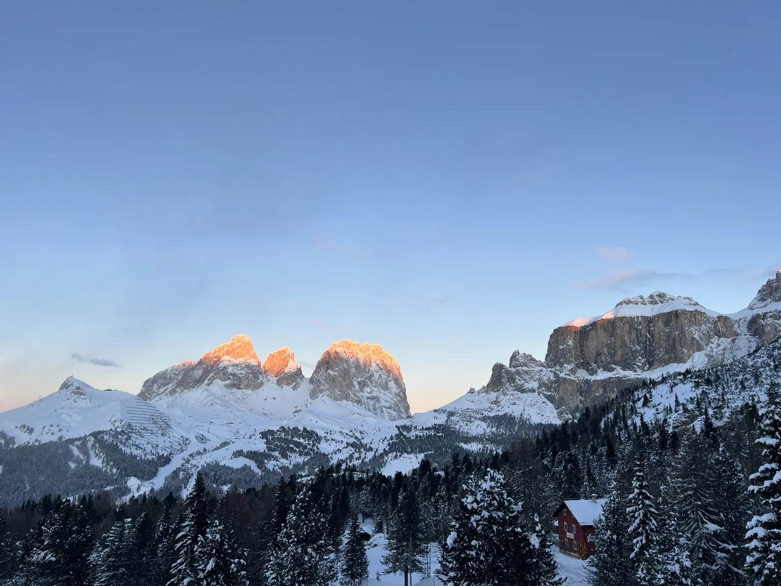 Winter evening in the mountains Francesco calls home