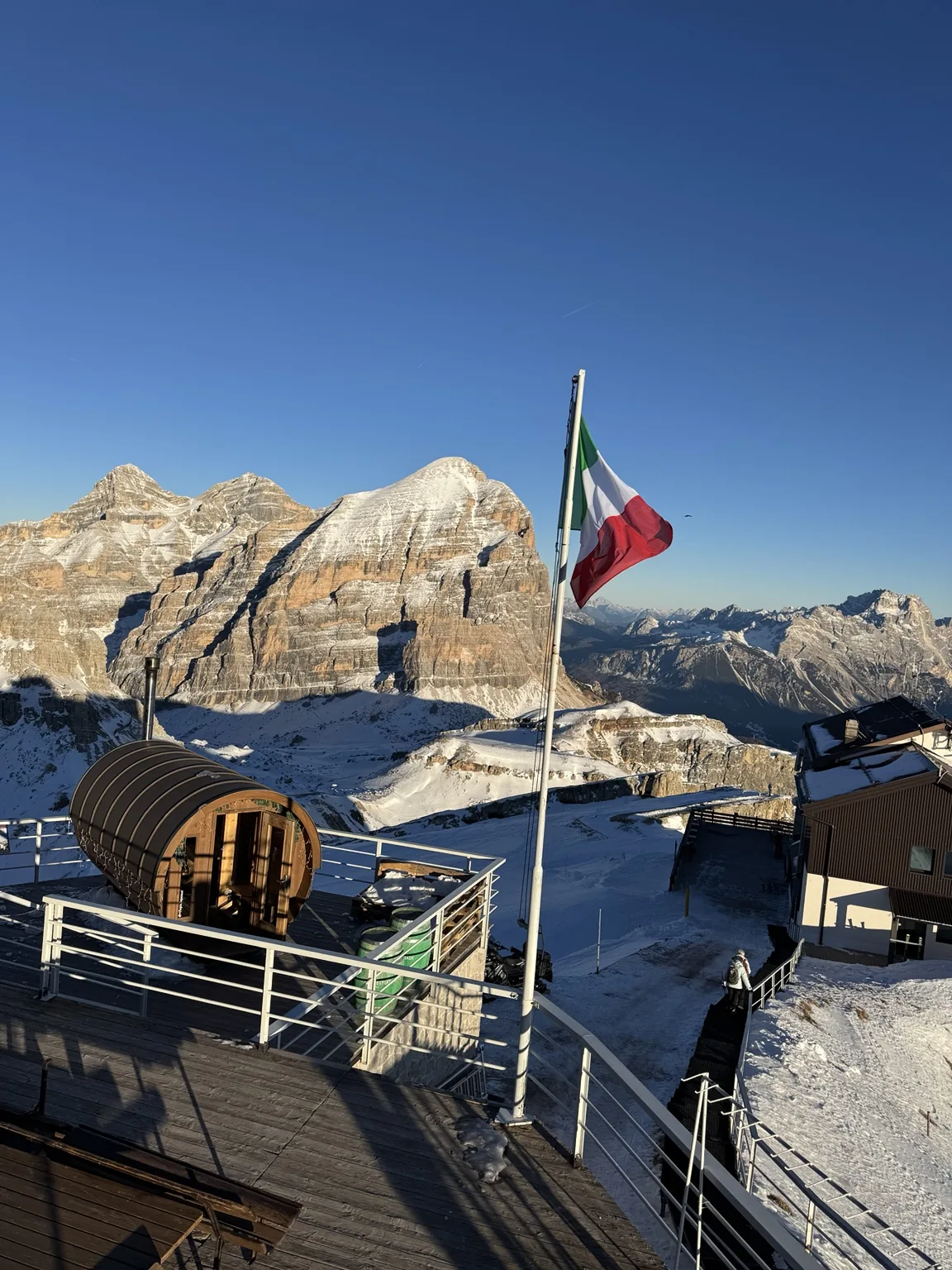 A mountain terrace above the valleys.