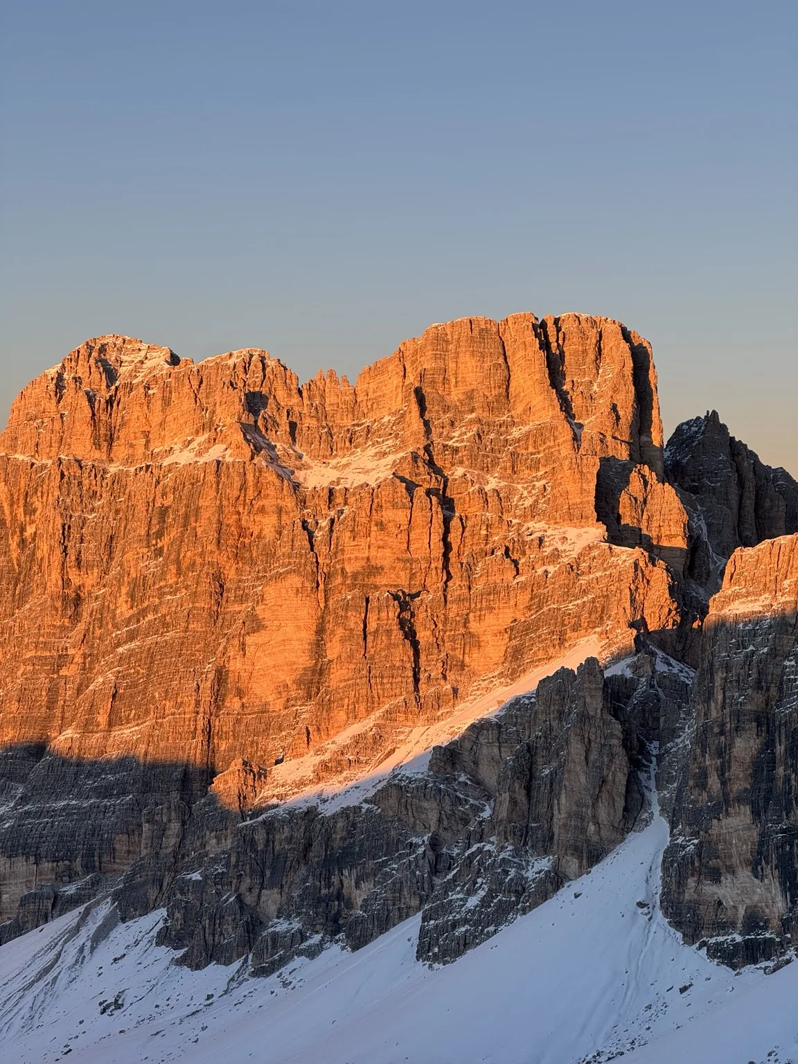 The mountains in their evening colours.